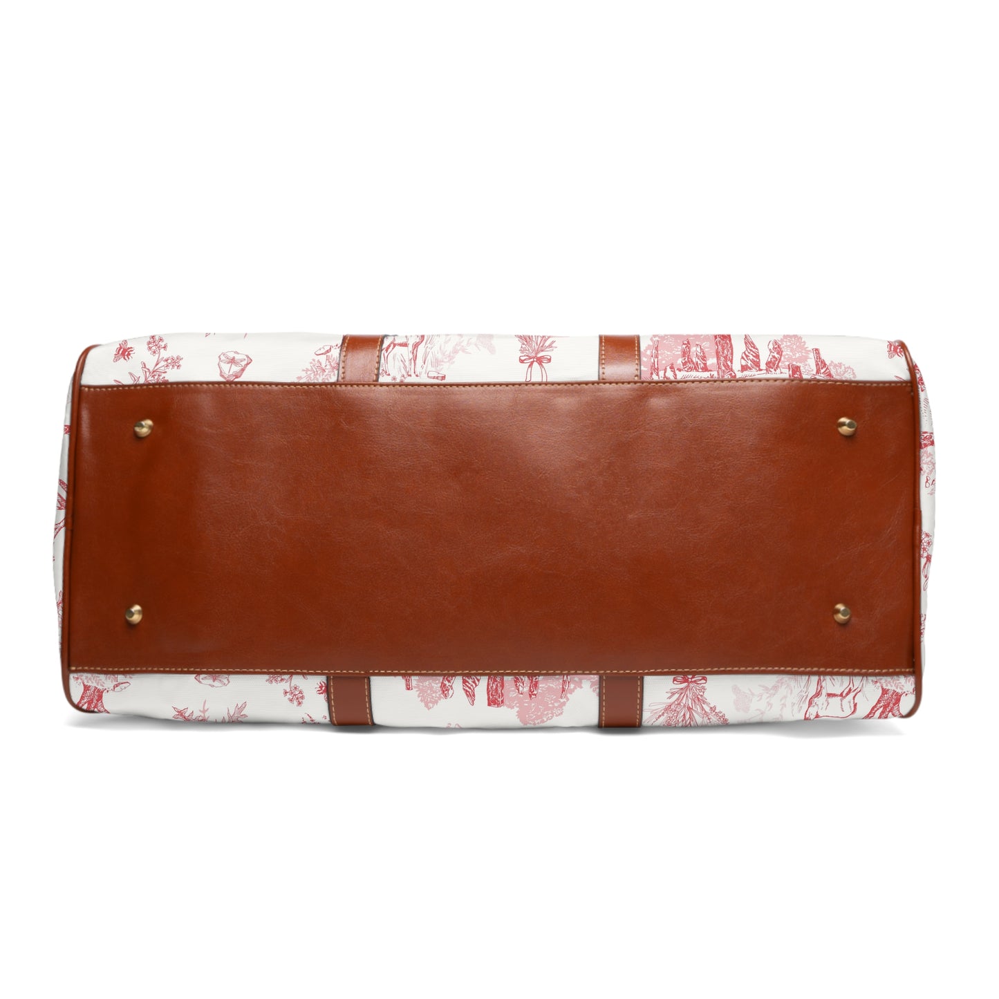 Sassenach Red Toile Weekend Duffel — Waterproof Travel Bag with Vintage Outlander pattern
