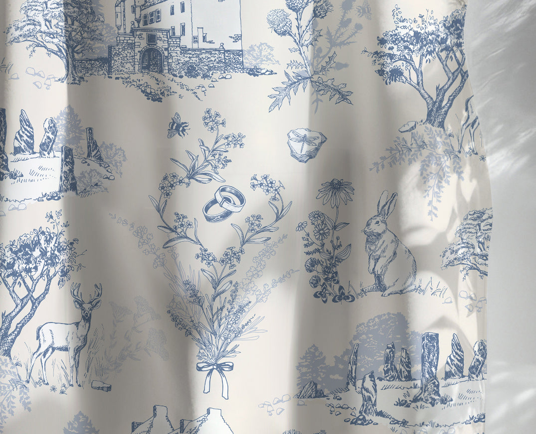 Outlander Sassenach Toile Yellow Apron | Scottish Highland Cotton Kitchen Wear