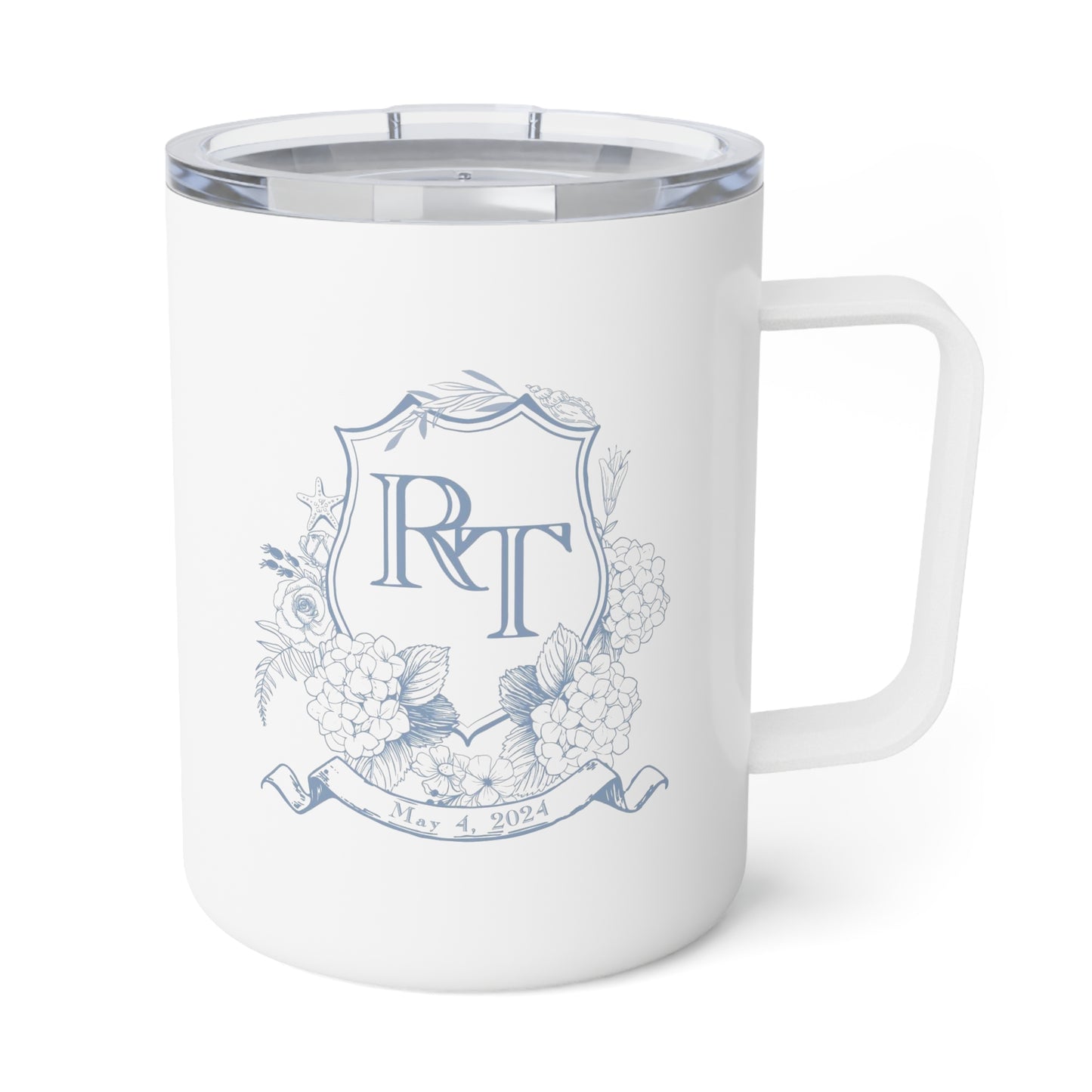 R&T Crest Insulated Coffee Mug, 10oz Saffir