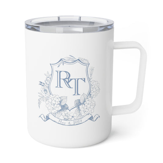 R&T Crest Insulated Coffee Mug, 10oz Saffir