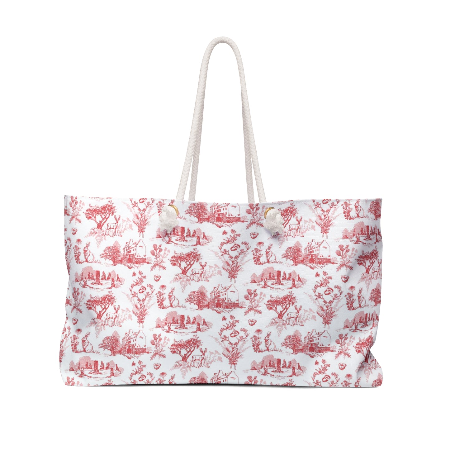 Sassenach Toile Weekender Bag — Outlander-inspired Red Travel Tote