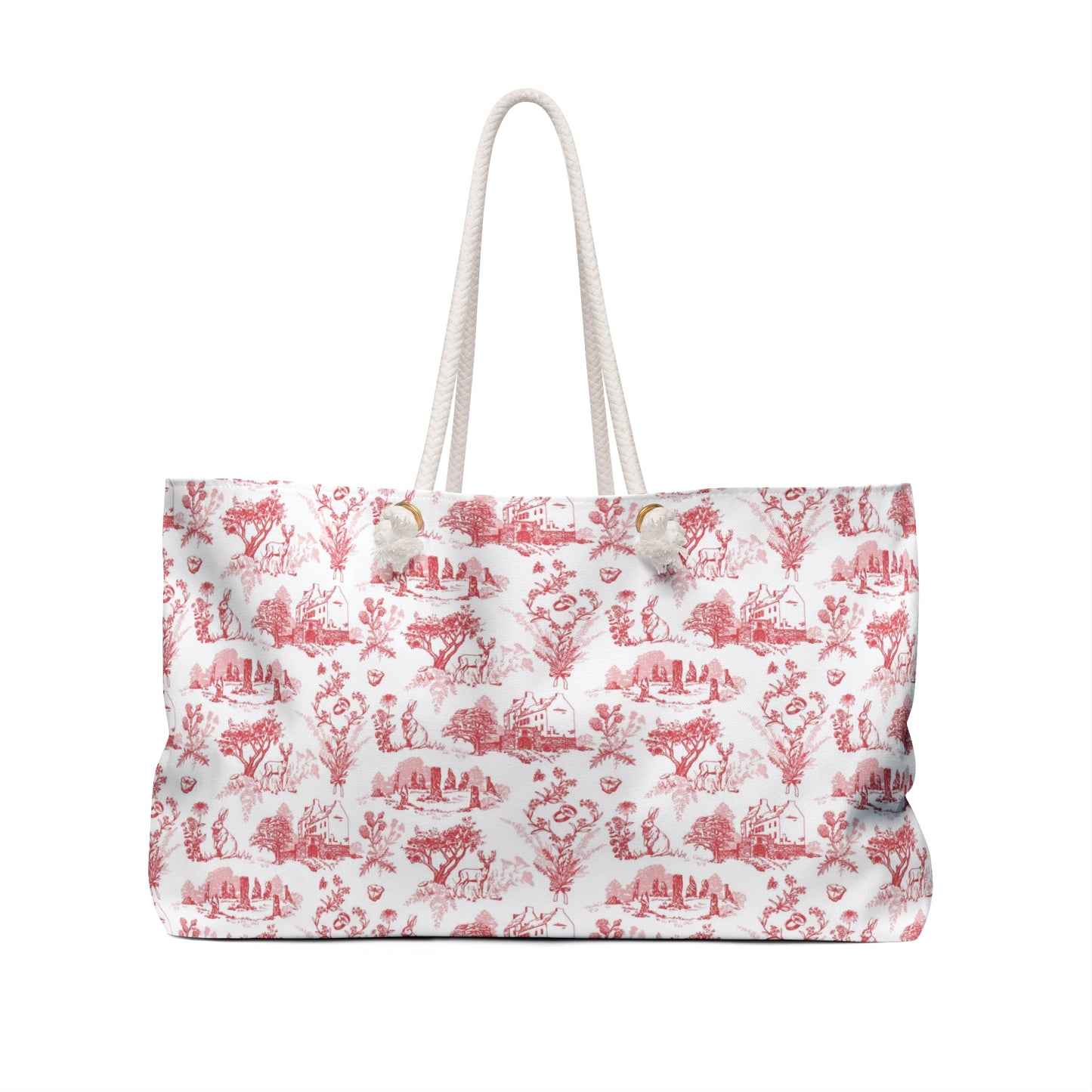 Sassenach Toile Weekender Bag — Outlander-inspired Red Travel Tote