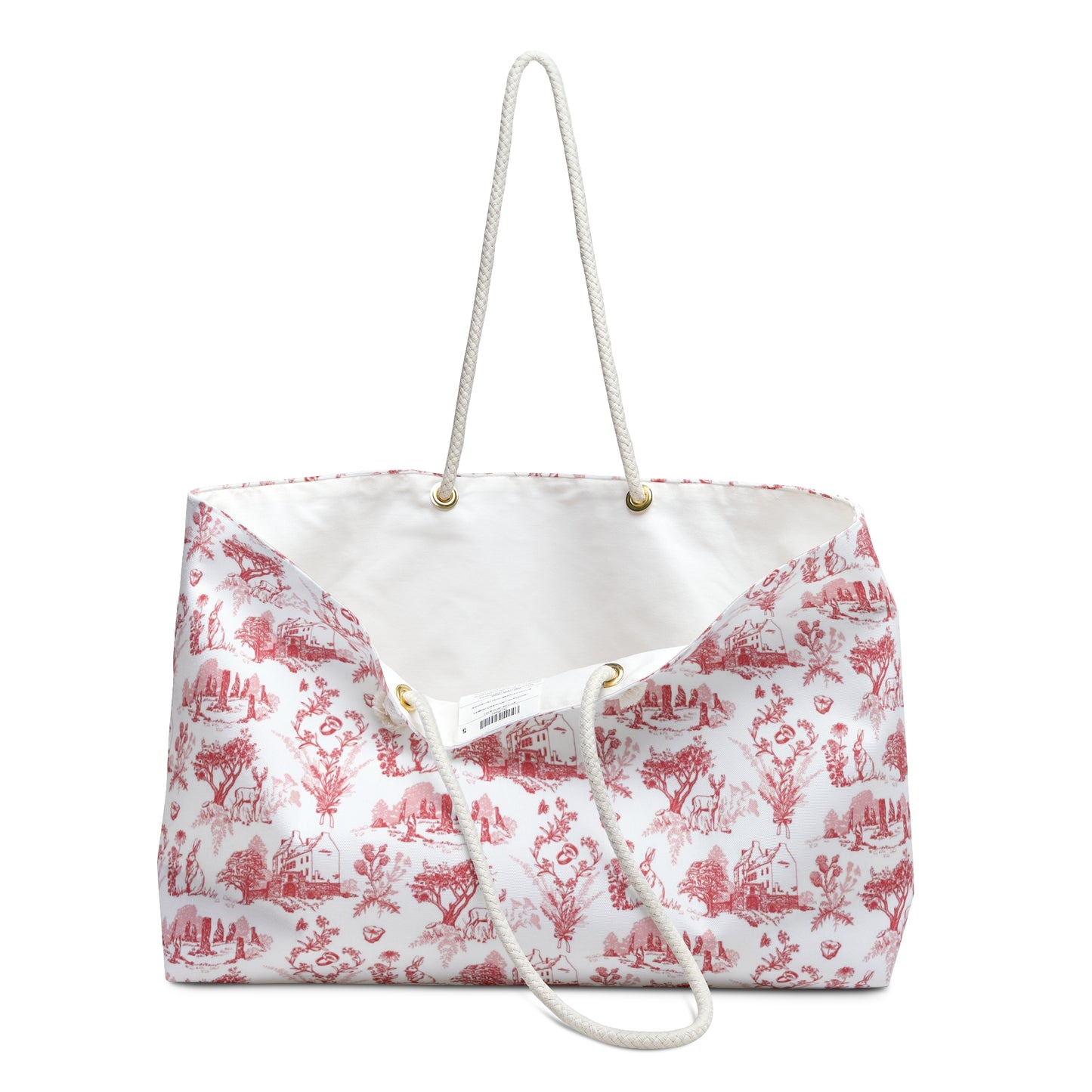 Sassenach Toile Weekender Bag — Outlander-inspired Red Travel Tote