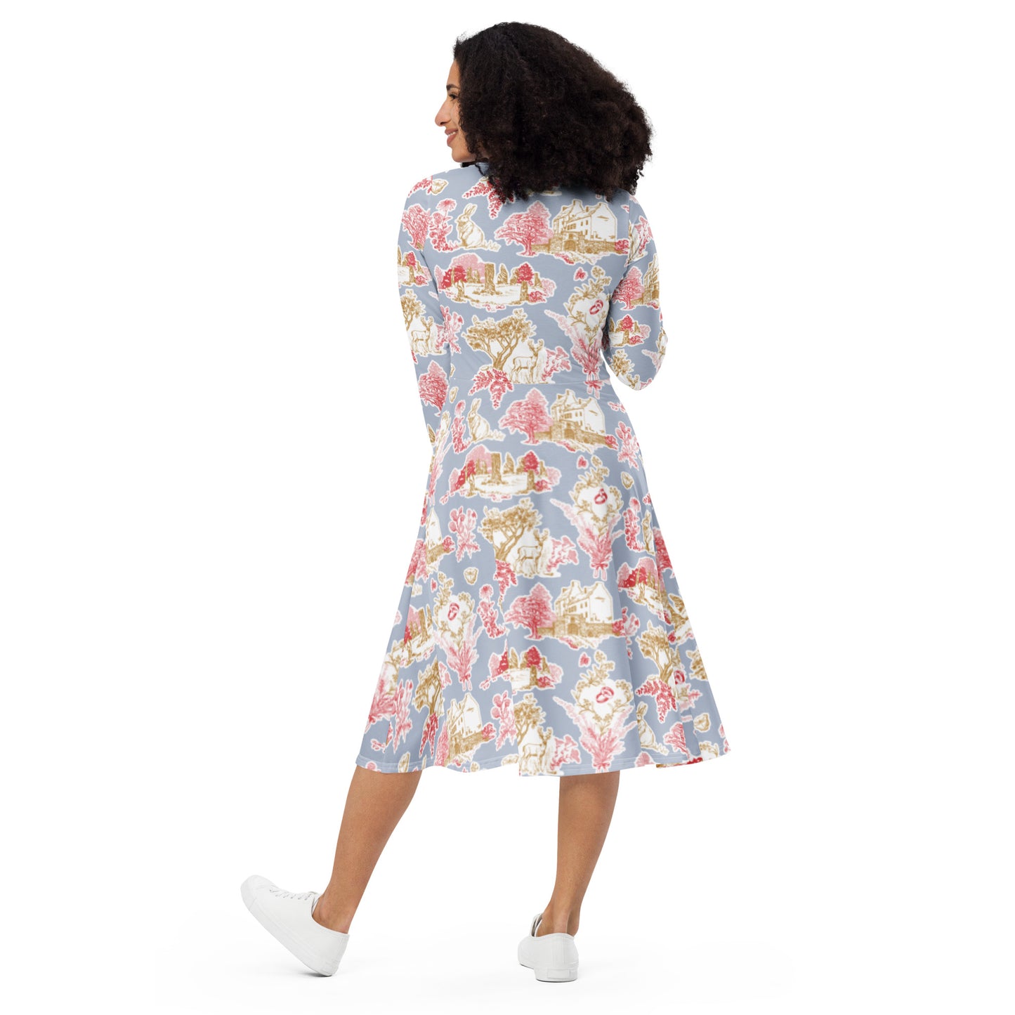 Sassenach Toile long sleeve midi dress - FREE SHIPPING