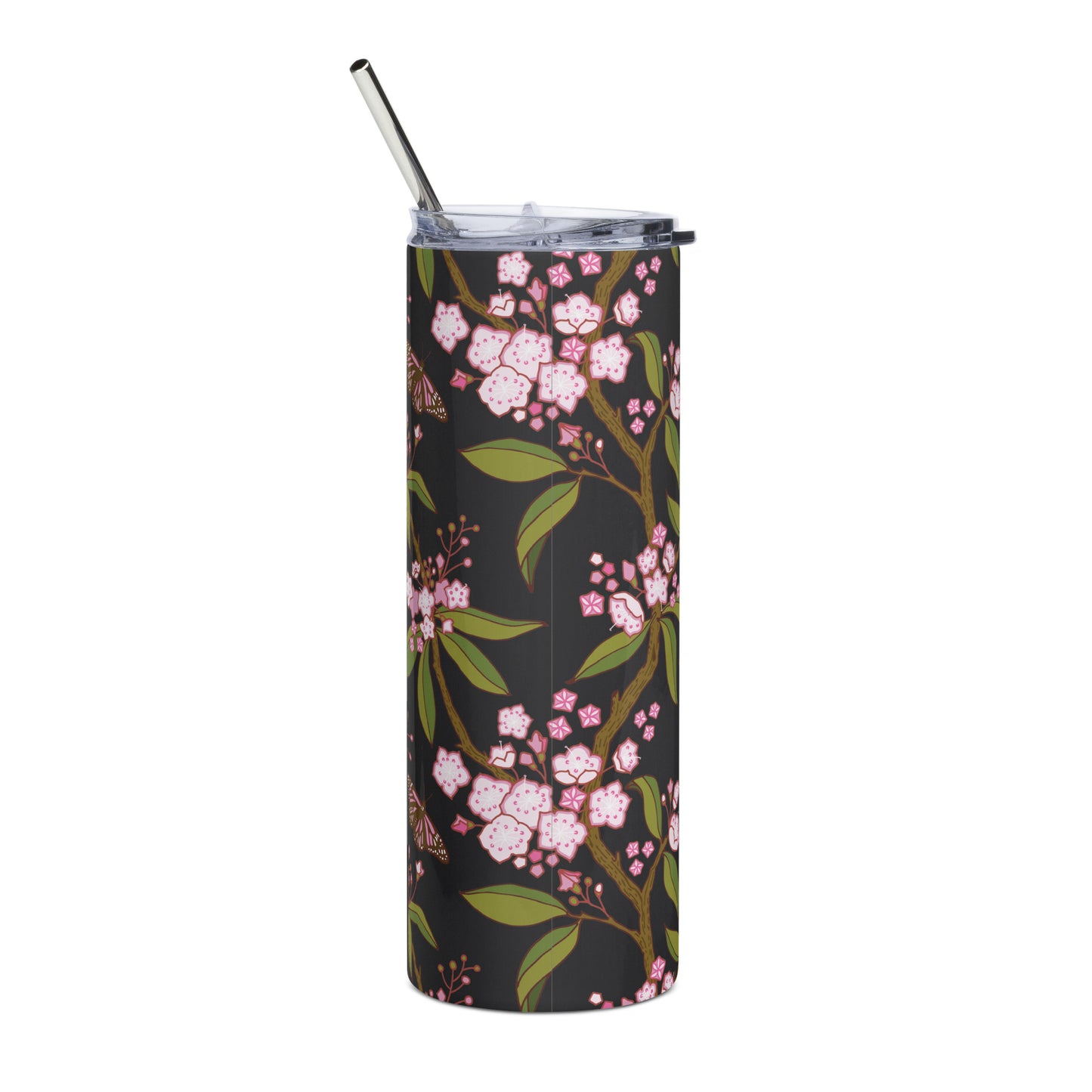 Mountain Laurel stainless steel tumbler - Charcoal, FREE SHIPPING