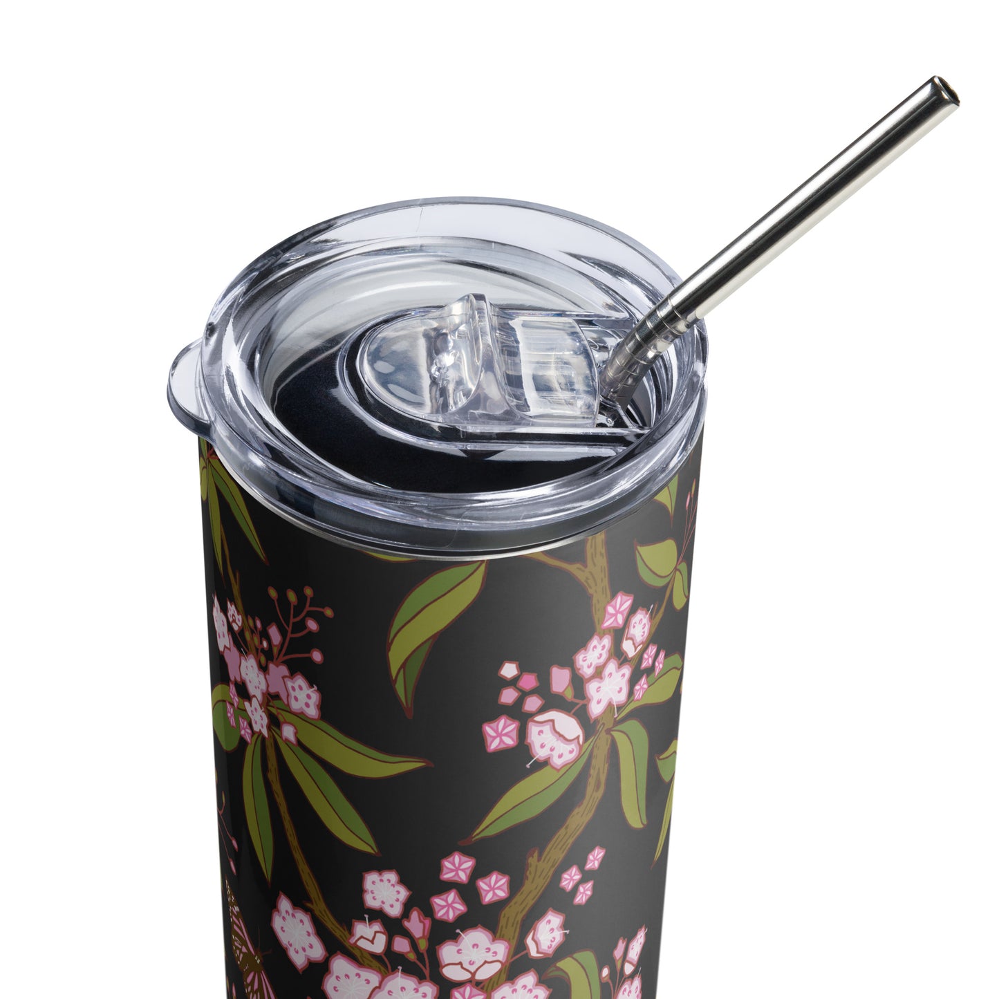 Mountain Laurel stainless steel tumbler - Charcoal, FREE SHIPPING